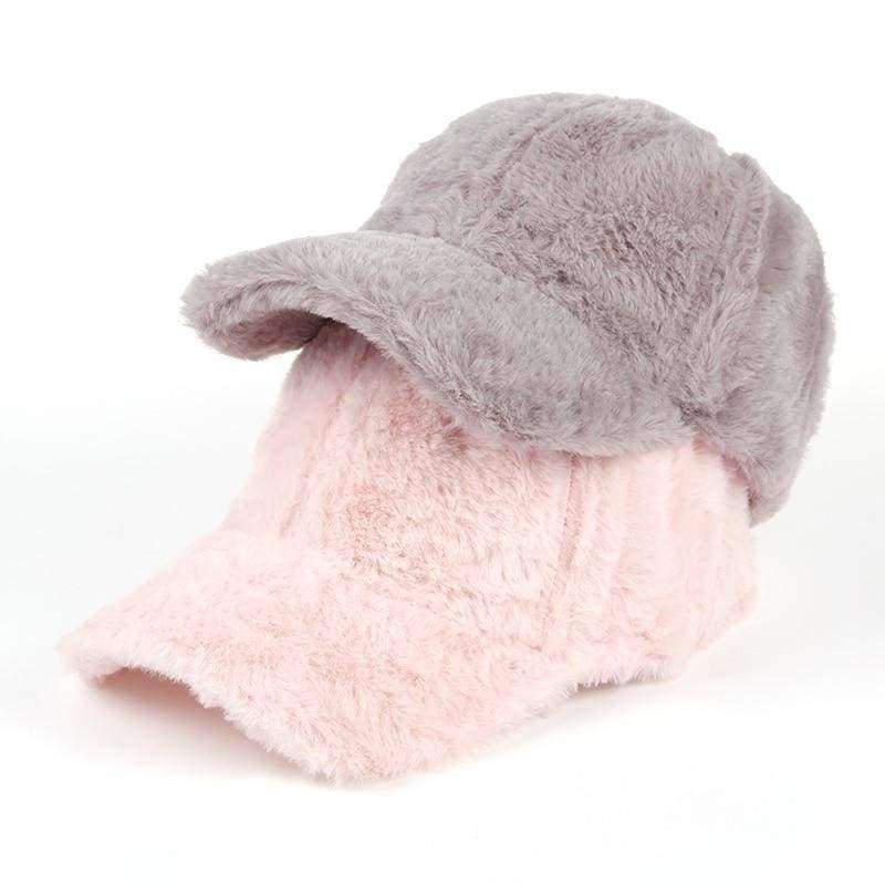 Planet Gates Gray VORON Winter pompom pink suede baseball cap Women autumn casual streetwear pin'k hat cap 2017 Elegant female hat cap