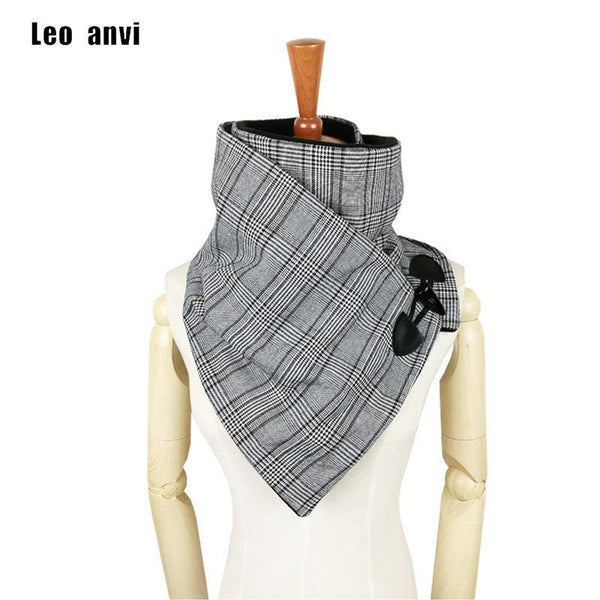Planet Gates gray white Wool winter women men scarf fashion shawl neck wrap scarves wrap Unisex scarf  Horn Toggle Closure