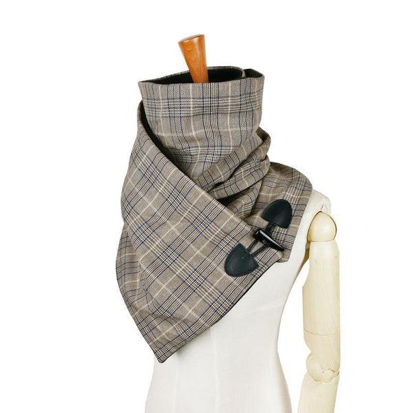 Planet Gates gray white Wool winter women men scarf fashion shawl neck wrap scarves wrap Unisex scarf  Horn Toggle Closure