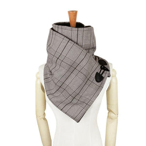 Planet Gates gray white Wool winter women men scarf fashion shawl neck wrap scarves wrap Unisex scarf  Horn Toggle Closure