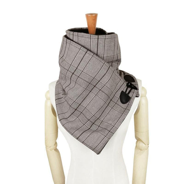 Planet Gates gray white Wool winter women men scarf fashion shawl neck wrap scarves wrap Unisex scarf  Horn Toggle Closure