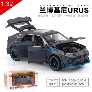 Planet Gates Gray with box 1/32 Lamborghini Urus Car Model Simulation Alloy Pull Back Car Boy Metal Sound And Light Toy Car Collection Ornaments Gift