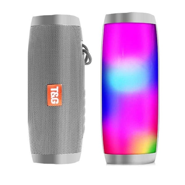 Planet Gates gray with light Portable Speakers Bluetooth Column Wireless Bluetooth Speaker Powerful High BoomBox Outdoor Bass HIFI TF FM Radio With LED Light