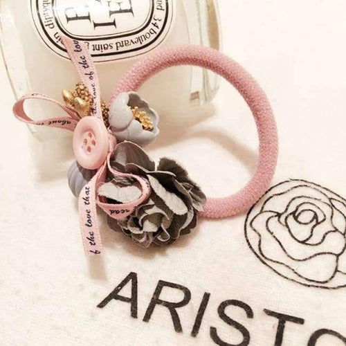 Planet Gates Gray Women Lady Fashion Elastic Hair Ring Flower Hair Rubber bands Rope Cloth Headbands Ties Hair Accessories for Women & Girls