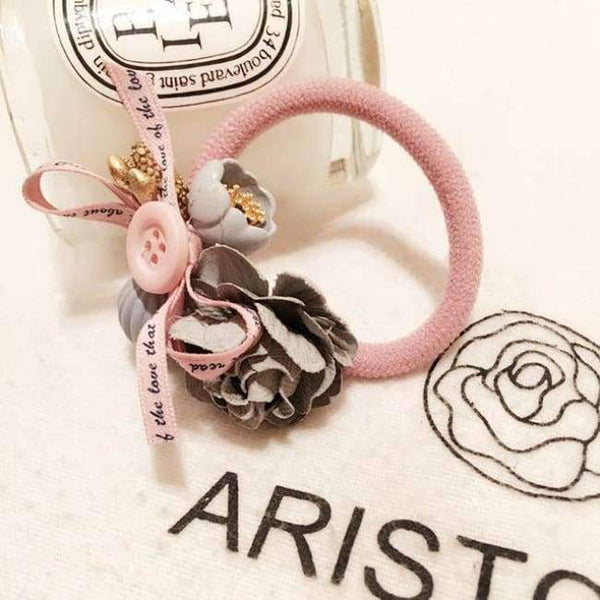 Planet Gates Gray Women Lady Fashion Elastic Hair Ring Flower Hair Rubber bands Rope Cloth Headbands Ties Hair Accessories for Women & Girls