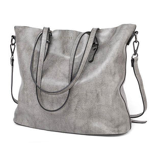 Planet Gates gray Women Shoulder Bag Fashion Women Handbags Oil Wax Leather Large Capacity Tote Bag Casual Pu Leather women Messenger bag