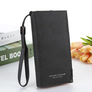 Planet Gates Gray Women Wallet Fashion Ladies' Frosted Wallet Female Long Korean Zipper Purse Female Student Wallet coin Purse Card Holder