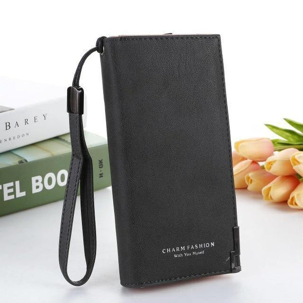 Planet Gates Gray Women Wallet Fashion Ladies' Frosted Wallet Female Long Korean Zipper Purse Female Student Wallet coin Purse Card Holder