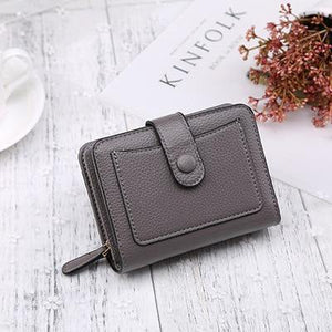 Planet Gates gray Women Wallets New Luxury Brand Red Black Small Mini Coin Purse Hasp Card Holder Lady Wallet Zipper Female Leather Buckle