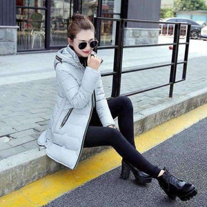 Planet Gates Gray / XL 2018 Plus Size 6xl 7xl Cotton Coat Long Winter Jacket Parka Women Thick Slim Long Warm Hooded Padded Parkas Female