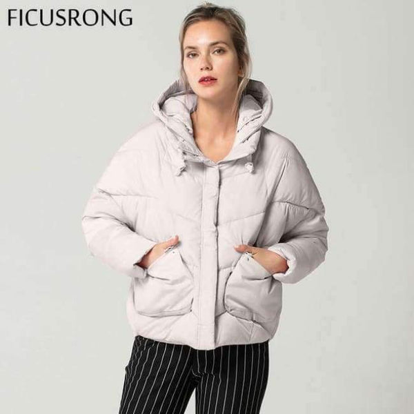 Planet Gates Gray / XL Winter Parkas Female Fashion Warm Winter Jacket Women Thick Hooded Womens Winter Jackets and Coats FICUSRONG New