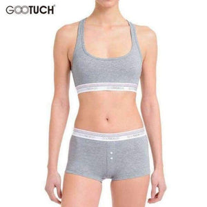 Planet Gates GRAY / XXL Bra & Brief Sets Famous Brand Women Bra & Shorts Lounge Underwear Vest Bra Set Cotton Sexy Bra Suit For Girls 2563