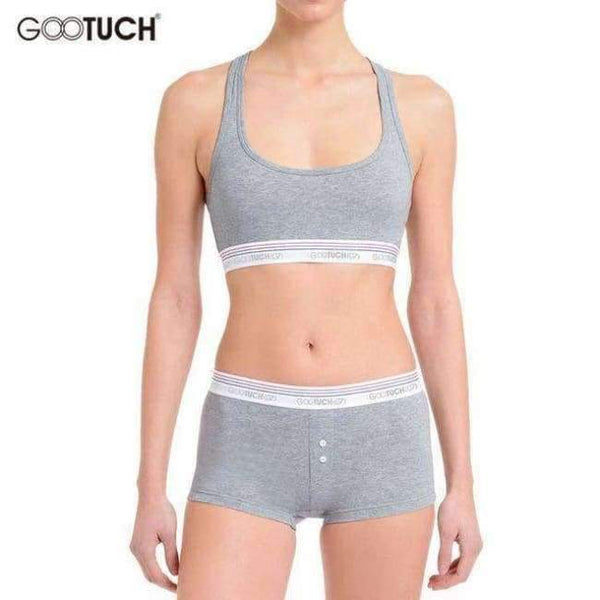 Planet Gates GRAY / XXL Bra & Brief Sets Famous Brand Women Bra & Shorts Lounge Underwear Vest Bra Set Cotton Sexy Bra Suit For Girls 2563