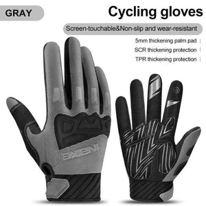 Planet Gates Gray / XXL Mountain Bike Gloves Autumn Winter Touch Screen Men Women MTB Bicycle Cycling Gloves Full Finger Shockproof Sport Gloves