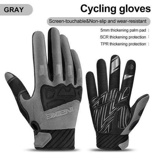 Planet Gates Gray / XXL Mountain Bike Gloves Autumn Winter Touch Screen Men Women MTB Bicycle Cycling Gloves Full Finger Shockproof Sport Gloves