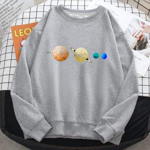 Planet Gates Gray / XXL Solar System Planets Colour Mens Sweatshirt O-neck Hip Hop Hoodie Leisure Polyester Clothing  Autumn Moletom Masculino