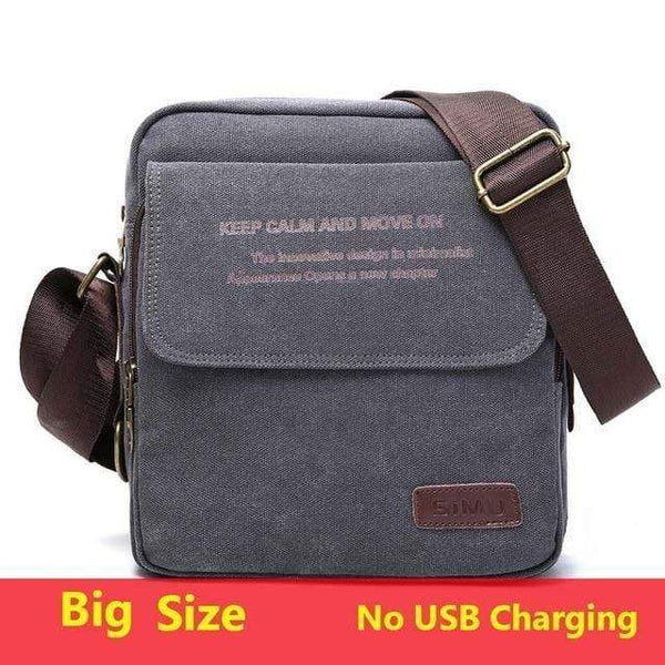 Planet Gates gray1 No USB Bag High Quality Men Canvas Shoulder Bag Casual Travel Men's Crossbody Bag Male Messenger Bags 3 Size