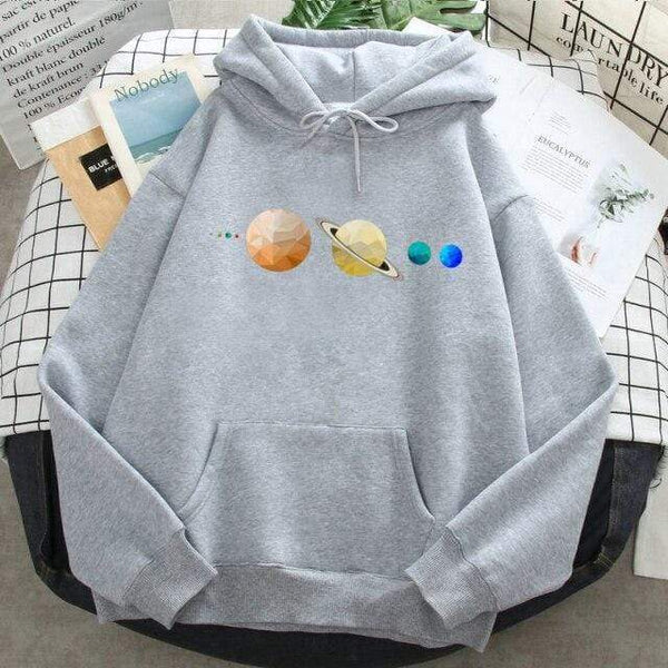 Planet Gates Gray1 / S Solar System Planets Colour Mens Sweatshirt O-neck Hip Hop Hoodie Leisure Polyester Clothing  Autumn Moletom Masculino