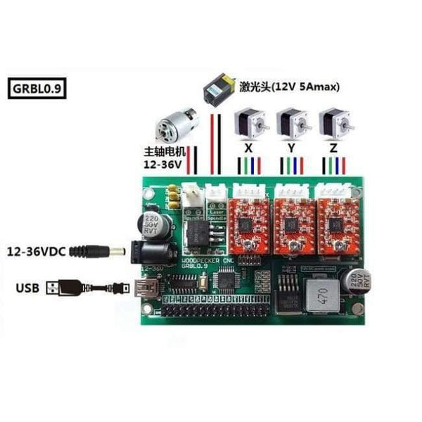 GRBL 0.9J USB port cnc engraving machine control board 3 axis control laser engraving machine board - Planet Gates