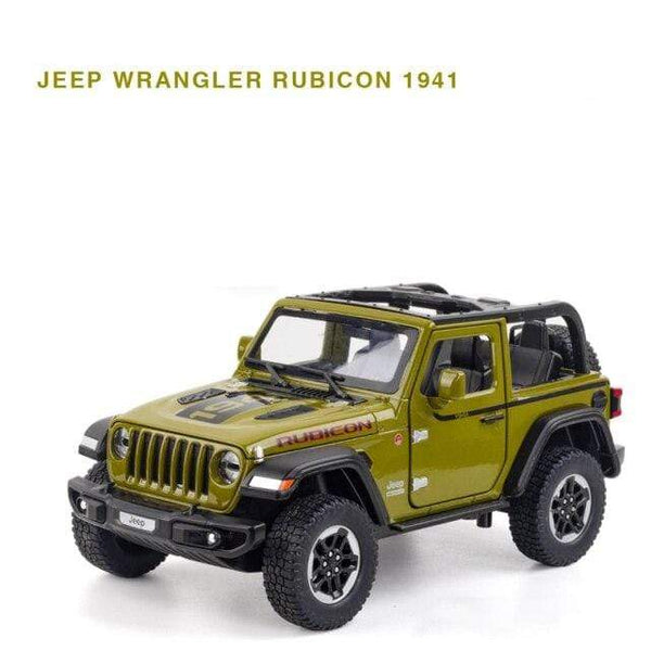 Planet Gates green 1:20 Jeep Wrangler Alloy Simulation Car Model Rubicon Die-casting Metal Toy Off-road Vehicle Car Model Collection for Children