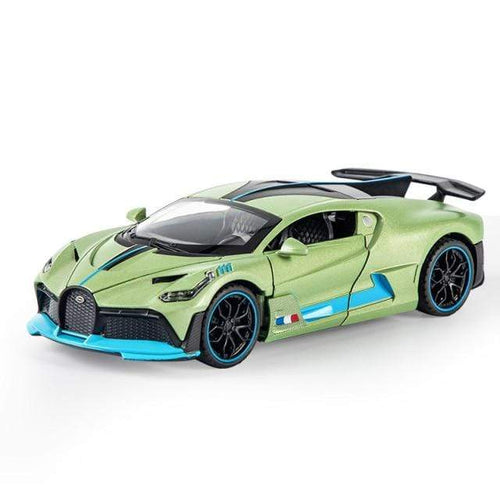Planet Gates green 1/32 Alloy Bugatti DIVO Super Sports Car Model Toy Die Cast Pull Back Sound Light Toys Vehicle For Children Kids Gift