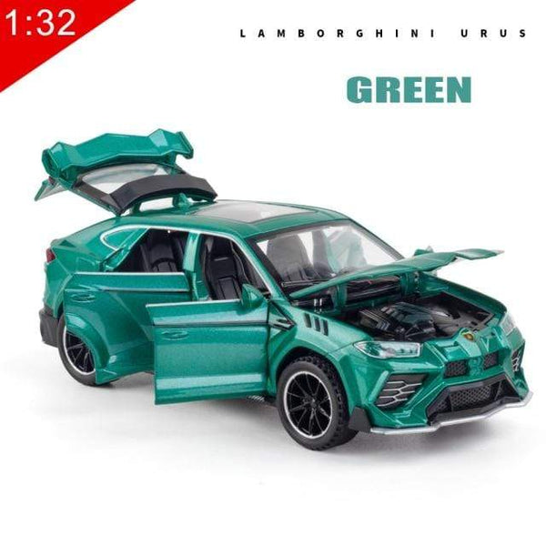 Planet Gates green 1:32 Alloy Car Model Lux Lamborghini-Urus Coupe SUV Diecast Metal Vehicle Display Gifts Birthday for Children Christmas Toy
