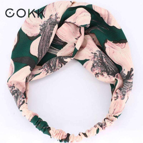 Planet Gates green 1 COKK Sweet Rose Flower Headband Hair Accessories For Women Wide Hairband Turban Hair Bow Headwear Elastic High Quality Summer