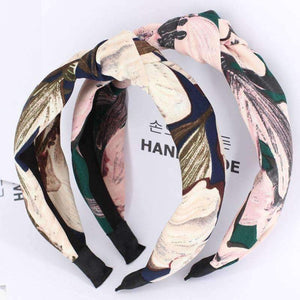 Planet Gates green 1 COKK Sweet Rose Flower Headband Hair Accessories For Women Wide Hairband Turban Hair Bow Headwear Elastic High Quality Summer