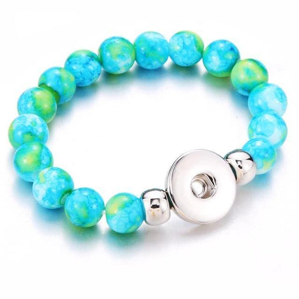 Planet Gates green 1 Handmade Snap Button Bracelet 10mm Imitation Pearls Beads Snap Jewelry Fit 18mm Snap Button Jewelry Beaded Bracelet