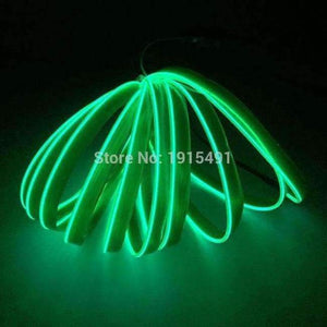 Planet Gates Green / 1 metr Vysoce kvalitní DC-12V měnič + 10barevný LED pásek Neonové světlo 1/2/3/4/5 metrů 2.3mm-sukně EL drátěné lano pro vánoční dekorace