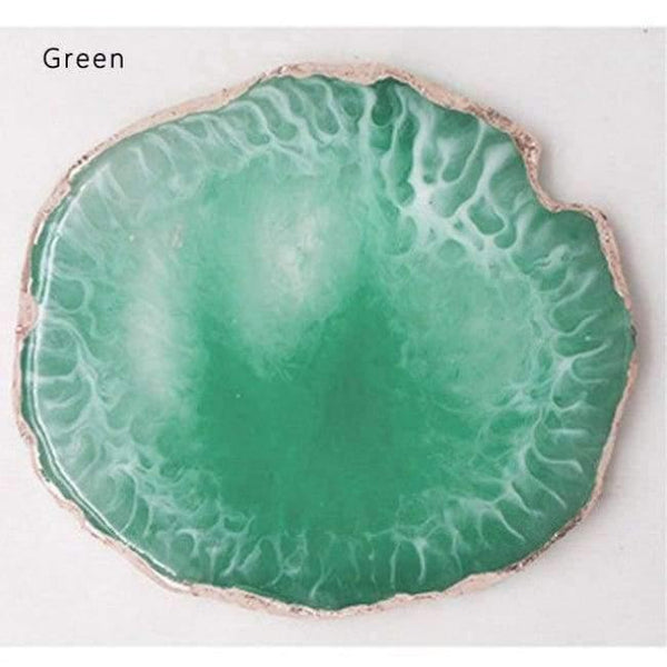 Planet Gates green 10 Color Resin Nail Art Painting Gel Palette Golden Edge Polish Agate Mix Stir Crystal Gem Plate Manicure Accessory New DIY Tool