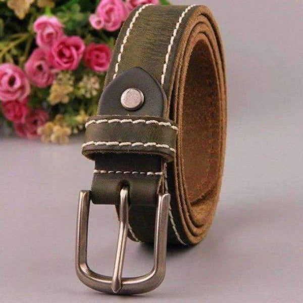 Planet Gates Green / 100cm CUKUP Ladies Quality Pure Cow Cowhide Leather Belts Pin Buckle Casual Styles Jeans Genuine Belts for Women 2.4cm Width NCK374