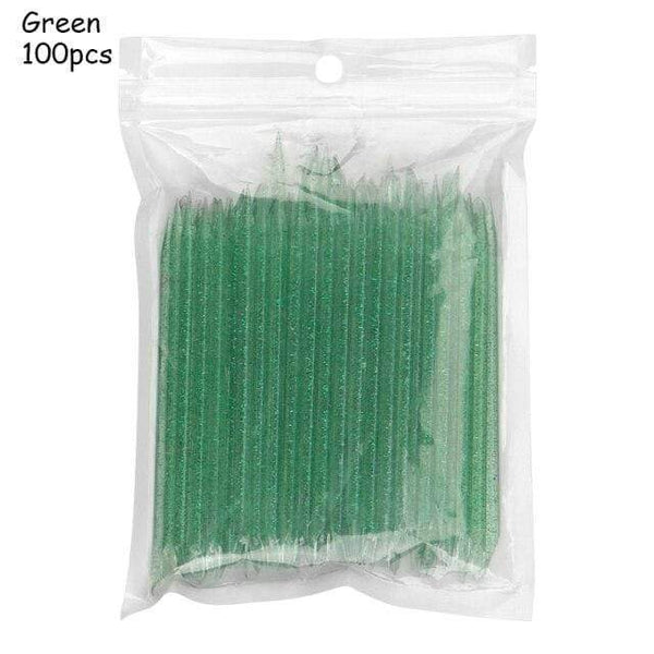 Planet Gates Green 100Pcs 25/50/100Pcs Reusable Crystal Stick Double End Nail Art Cuticle Pusher Cuticle Remover Tool Pedicure Care Nails Manicures Tools