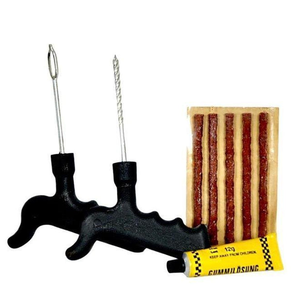 Planet Gates Green 11Pcs Car Motorcycle Bike Emergency Heavy Duty Tubeless Tire Puncture Repair Kit Plug Set Car Tyre Repair Kit