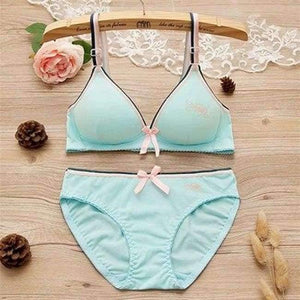Planet Gates Green / 12 2Pcs/Set Teenage Girl Clothing Underwear Sexy Bras For Girls 12/14/16Y Brassiere Briefs Cotton Training Bra KW26