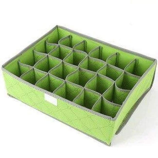 Planet Gates green 24 grid Underwear organization Non-woven foldable storage box for bra socks underwear storage various grid home organizer