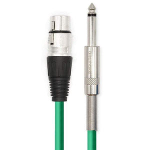 Planet Gates Green / 2m Professional Mic Cable 6.35mm (1/4") Male Mono Jack to 3 Pin XLR Microphone Female Patch Cord for Speaker Bass Amplifier