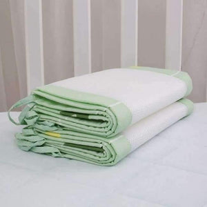 Planet Gates Green 2Pcs/Set Breathable Summer Baby Bedding Bumper Collision Half Around Baby Crib Bumpers Bedding Cotton Printing Mesh Safety Rails