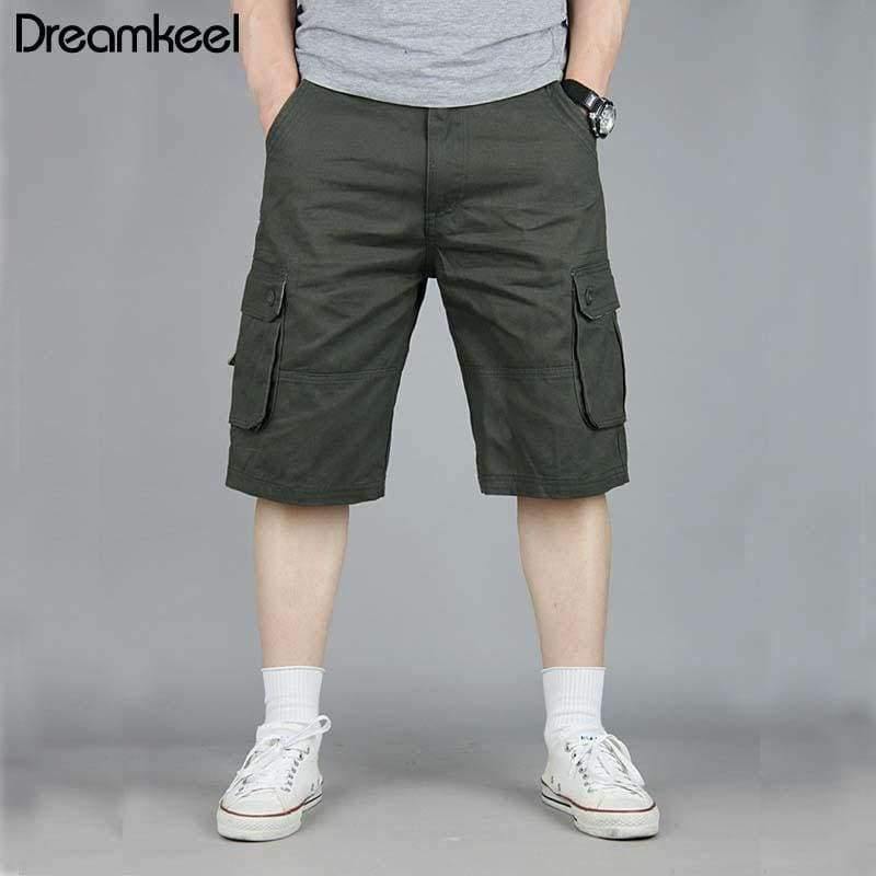 Planet Gates Green / 34 Men Boutique Casual Shorts Fashion Style Casual Solid Cotton Streetwear Male pockets Shorts Plus Size