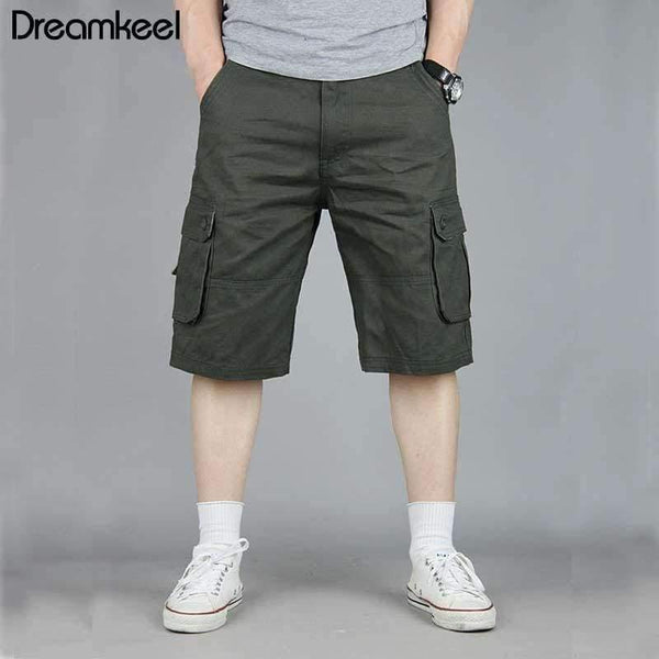 Planet Gates Green / 34 Men Boutique Casual Shorts Fashion Style Casual Solid Cotton Streetwear Male pockets Shorts Plus Size