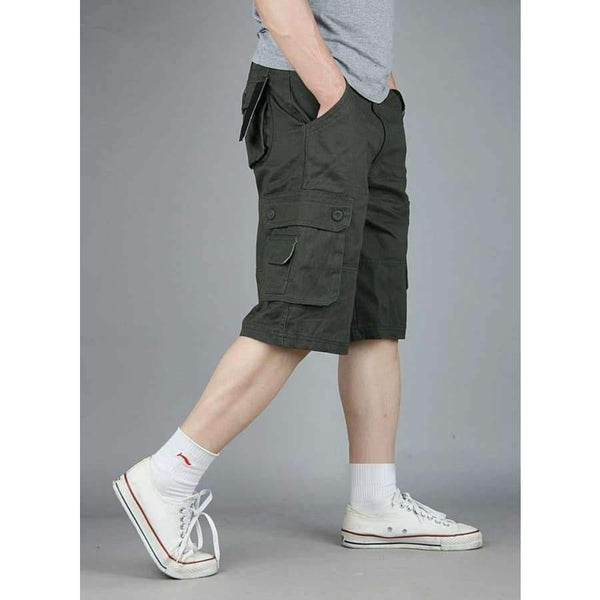 Planet Gates Green / 34 Men Boutique Casual Shorts Fashion Style Casual Solid Cotton Streetwear Male pockets Shorts Plus Size