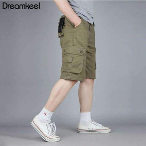Planet Gates Green / 34 Men Boutique Casual Shorts Fashion Style Casual Solid Cotton Streetwear Male pockets Shorts Plus Size