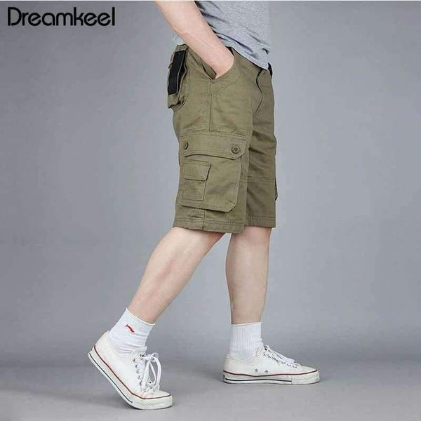 Planet Gates Green / 34 Men Boutique Casual Shorts Fashion Style Casual Solid Cotton Streetwear Male pockets Shorts Plus Size