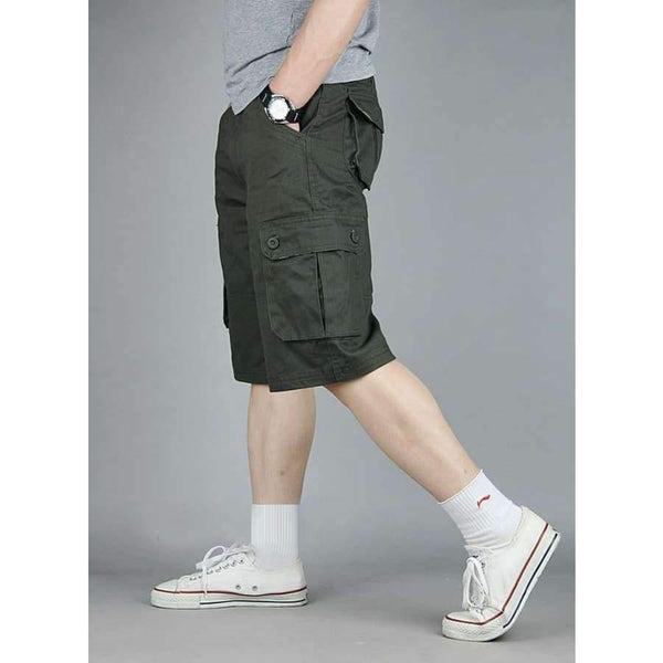 Planet Gates Green / 34 Men Boutique Casual Shorts Fashion Style Casual Solid Cotton Streetwear Male pockets Shorts Plus Size