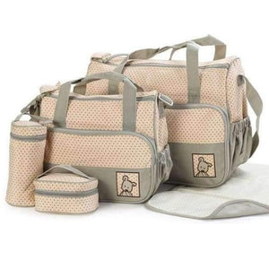 Planet Gates Green 39*28.5*17CM 5pcs Baby Diaper Bag Suits For Mom Baby Bottle Holder Mother  Stroller Maternity Nappy Bags Sets