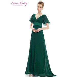 Planet Gates Green / 4 / China Evening Dresses  Padded Trailing Flutter Sleeve Long Women Gown 2018 New Chiffon Summer Style Special Occasion Dresses