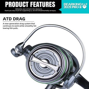 Planet Gates Green / 4000 Series HJ series 7BB Stainless steel bearing 6.2:1 Fishing Reel  Drag System 17lbs Max Power Spinning Wheel Fishing Coil