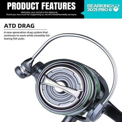 Planet Gates Green / 4000 Series HJ series 7BB Stainless steel bearing 6.2:1 Fishing Reel  Drag System 17lbs Max Power Spinning Wheel Fishing Coil