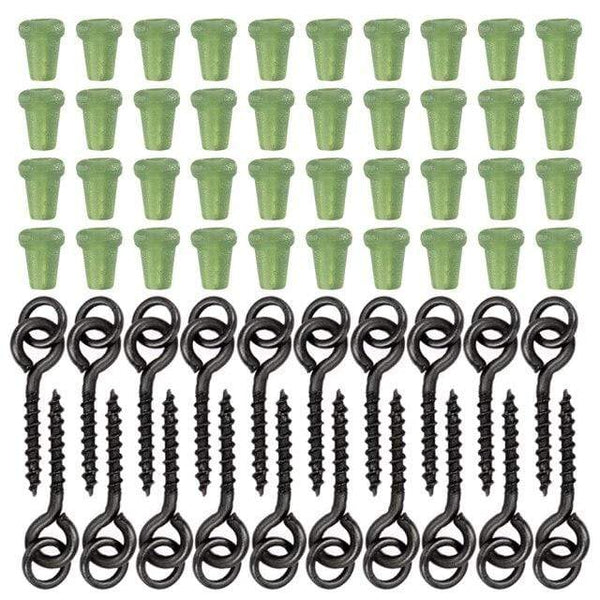 Planet Gates green 40pcs Carp Fishing Silicone Boilie Baits Stoper Up Holder Soft Band Bait Screw Boilie Inserts Hair Rigs Fishing Accessories