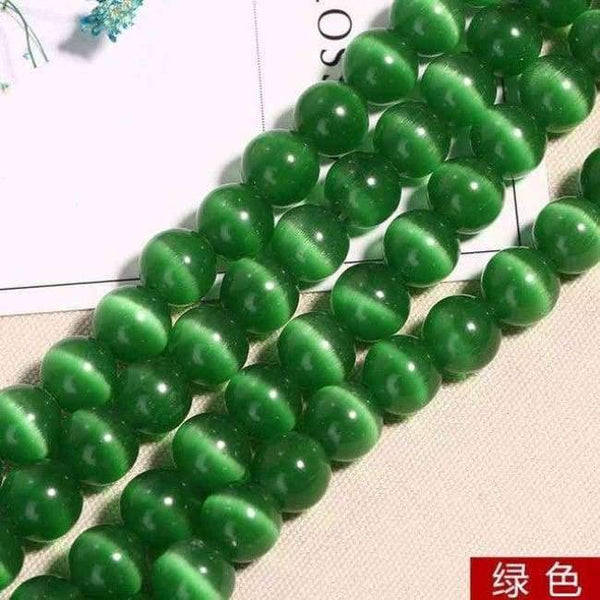 Planet Gates green / 4mm 95pcs White/Pink/Purple/Green Natural Cat Eye Beads for Making Jewelry DIY Bracelets Necklace Findings Wholesale 4/6/8/10/12MM Strand